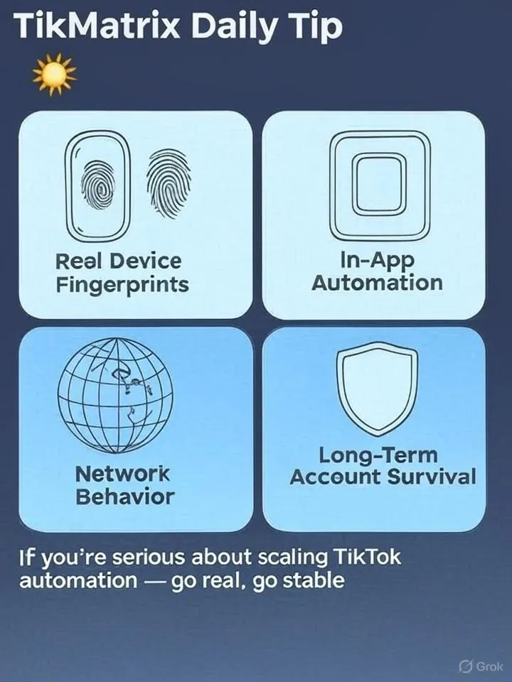 실제 폰 vs 안티 디텍트 — TikMatrix