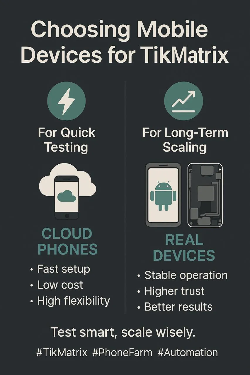 Lựa chọn thiết bị TikMatrix